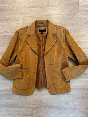 Bernardo Suede Leather Jacket - Cognac